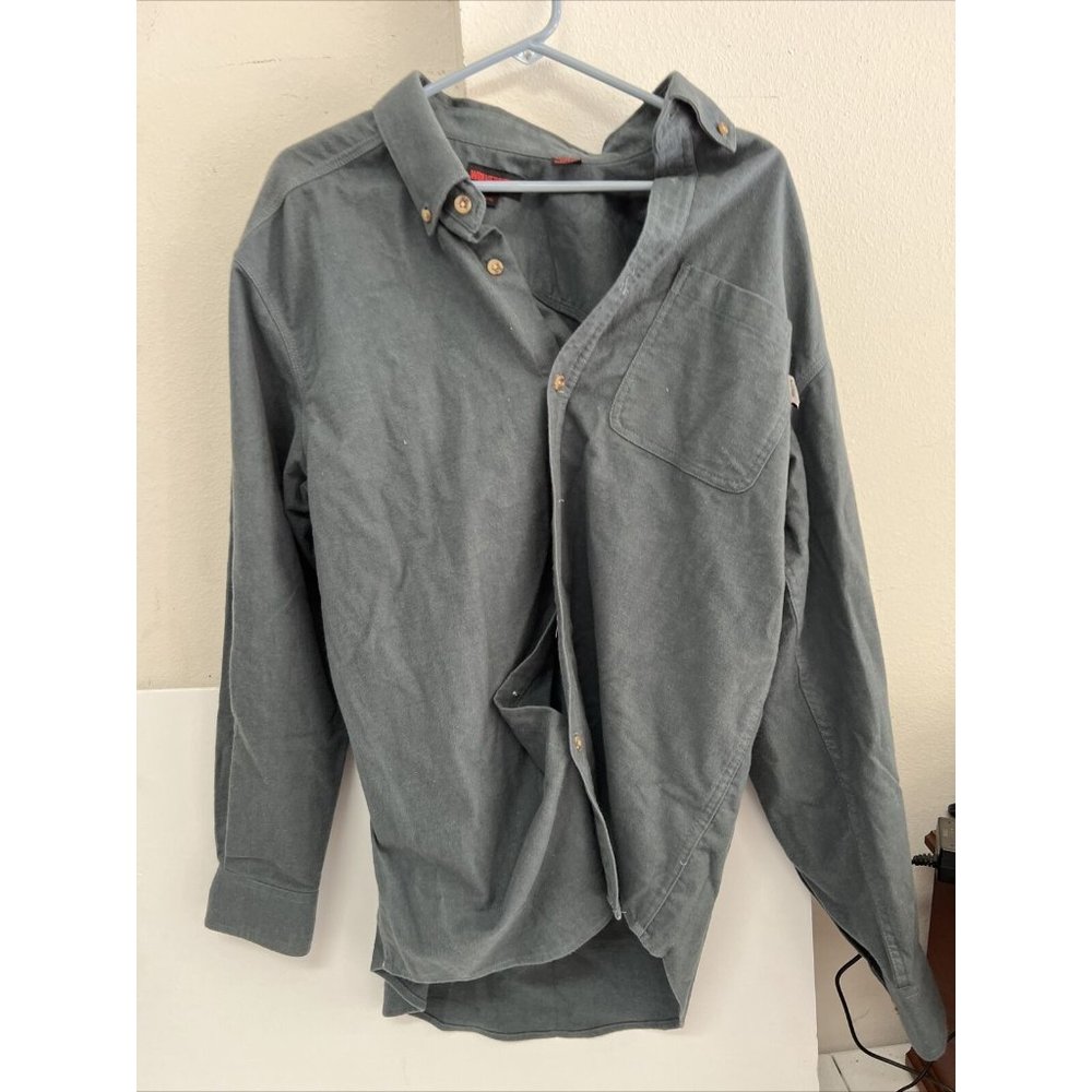 Wolverine Button Up Shirt Men's Large L Long Sleeve Pocket grayish/blue